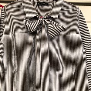 Eloquii Oxford Shirt with Bow Detail